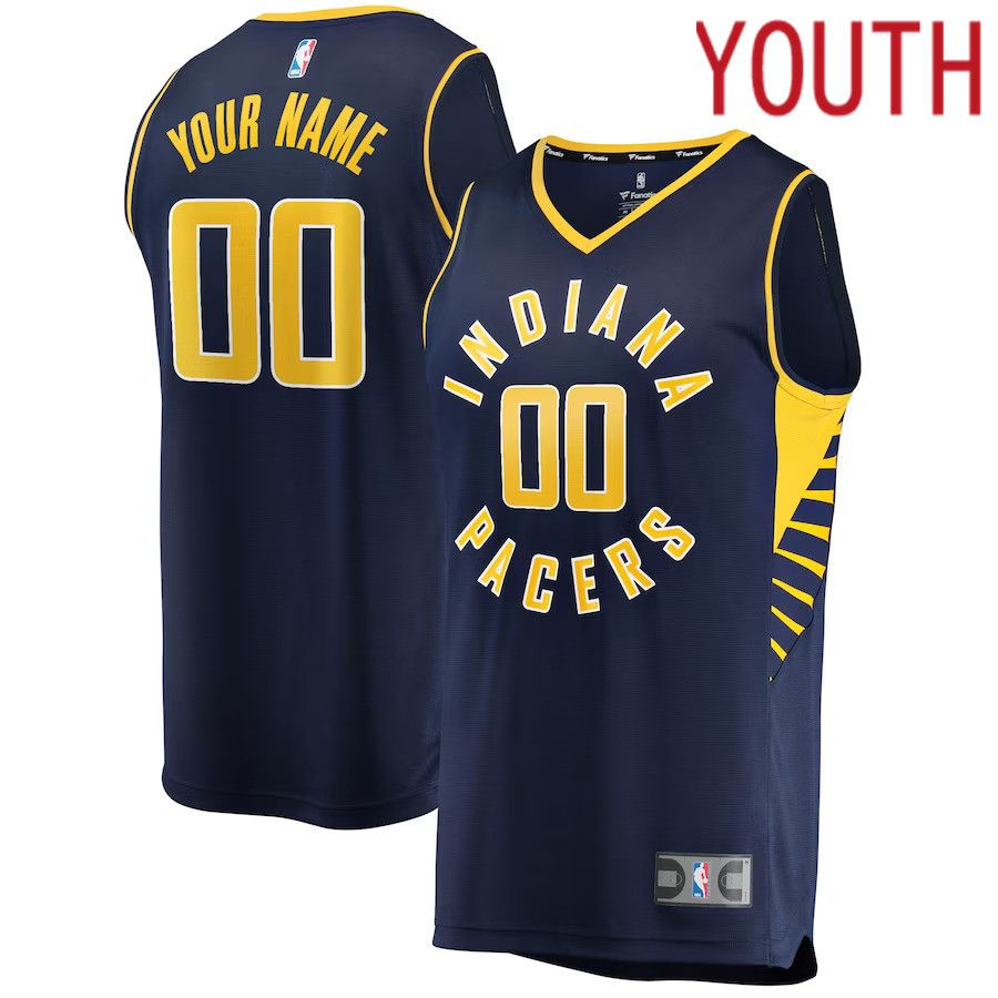 Youth Indiana Pacers Fanatics Branded Navy Fast Break Custom Replica NBA Jersey->indiana pacers->NBA Jersey